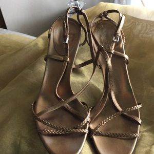 Gucci gold heels sandals